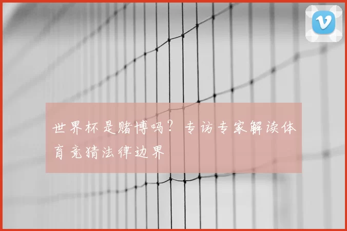 世界杯是赌博吗?专访专家解读体育竞猜法律边界